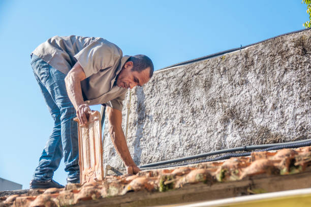 istock Roof repairs on site 1410673478