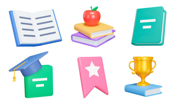 istock Book 3d icon set. A stack of books. Reading literature and learning from books. Isolated icons, objects on a transparent background. Vector illustration 1410673641