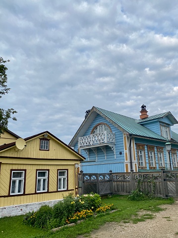 Suzdal, Russia -  August 27, 2021: Typical wooden house
