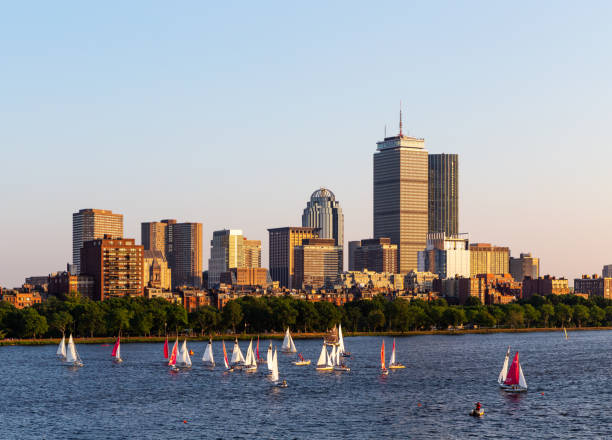 istock Sunset on the Back Bay skyline and the Charles River - Boston Massachusetts 1410675114