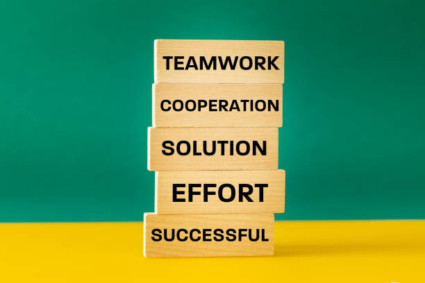 istock words written on a wooden block, teamwork, collaboration, solution, effort, success, creative business concept, brainstorming, common goal and project work 1410676851