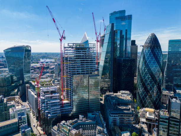New building construction Downtown London England UK