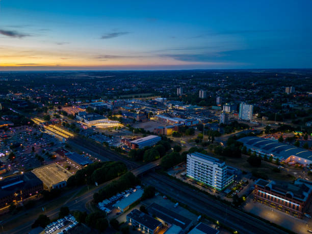 istock Aerial night photo Stevenage UK 1410678153