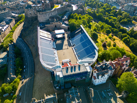 Edinburgh, UK - July 8, 2022: Concert stage at Edinburgh Castle Scotland UK