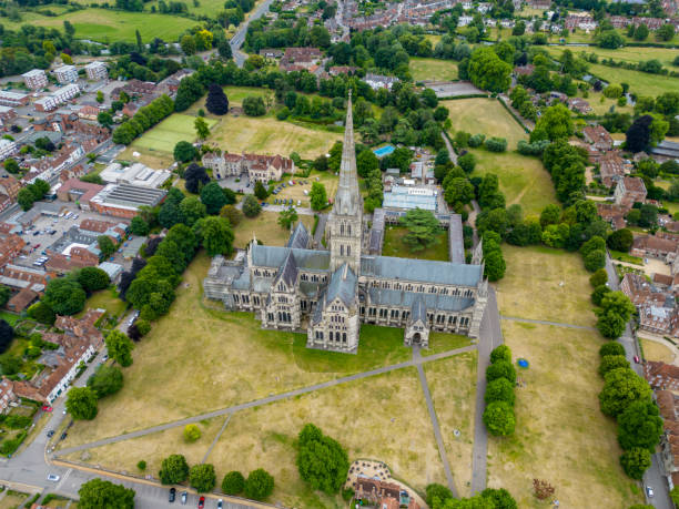 istock Aerial photo Salisbury Cathedral UK 1410679676