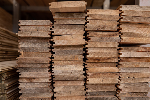 Mass timber - Different woods and cuts in a wholesale distributor of construction materials - Province of Buenos Aires - Argentina