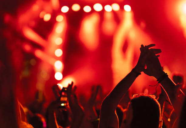 istock Sea of hands in front of stage 1410685308