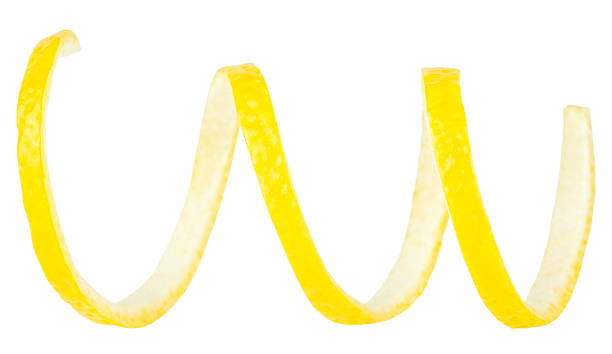 istock Lemon twist peel isolated on a white background. Lemon zest. 1410685438