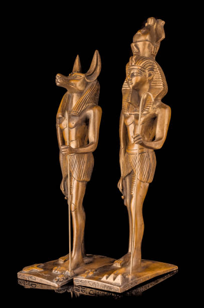 istock Statue of ancient Egyptian god Anubis in black 1410693000
