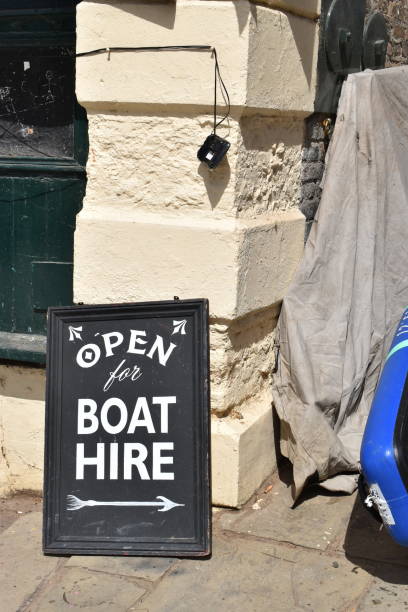 istock Sign for boats in England 1410694901