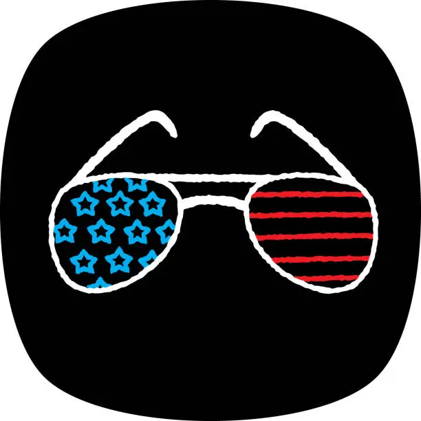 Vector illustration of Patriotic Sunglasses Doodle 3