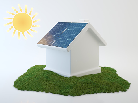 solar panel on small house