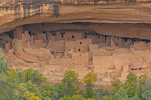 Cliff Dwelling Details in a Remote Canyon in Mesa Verde National Park in Colorado