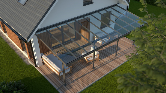 home terrace patio idea, render 3