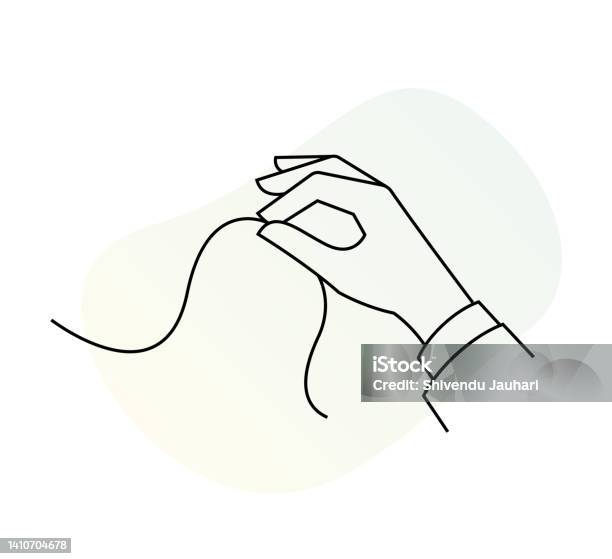 Hand With String Cartoon Human Hand Holding String Illustration Stock Illustration - Download ...