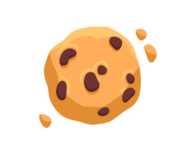 biscuits with chocolate - kurabiye illüstrasyonlar stock illustrations