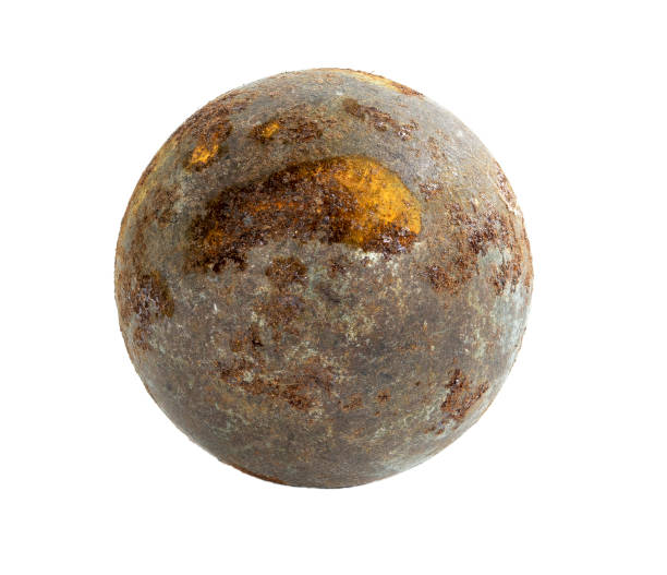 istock Iron metal ball on a white background 1410713742