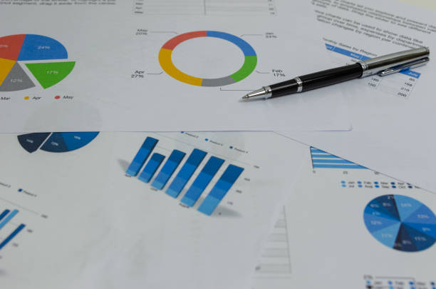istock Business documents chart and graph finance statistic with pen.Paperwork report diagram investment and analysis information accounting marketing plan concept. 1410714110