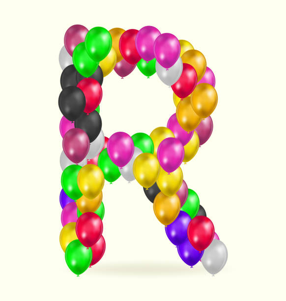 istock Letter R Balloons variety of colors logo vector design template 1410716293