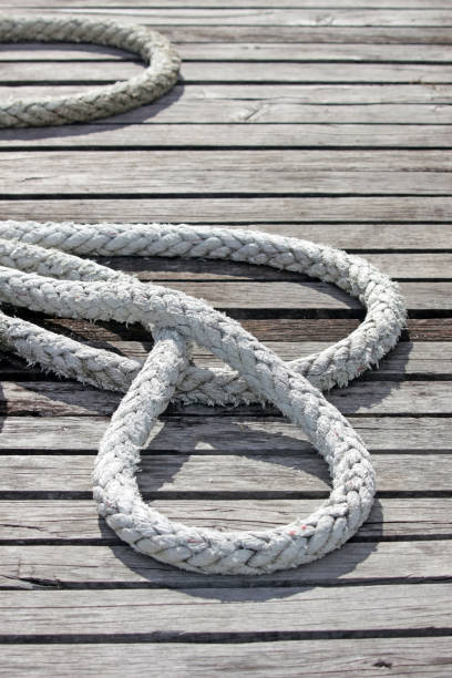 istock Rope looped on a wooden deck 1410720059