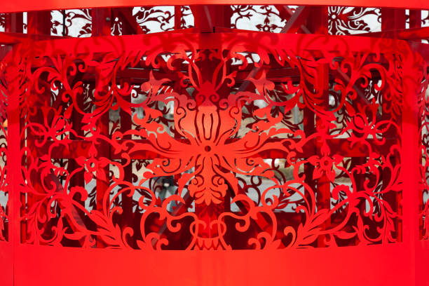 Chinese style floral pattern.red festive background