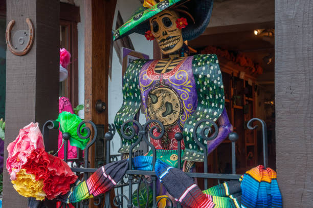 santa morte in der altstadt von san diego & fiesta de reyes - house san diego california old town architecture stock-fotos und bilder