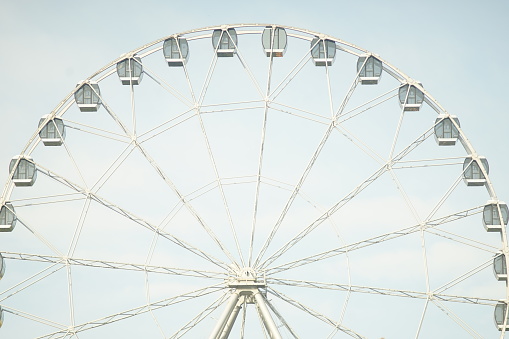 Low angle view of Ferris Wheel on Bournemouth Seafront, Dorset, England