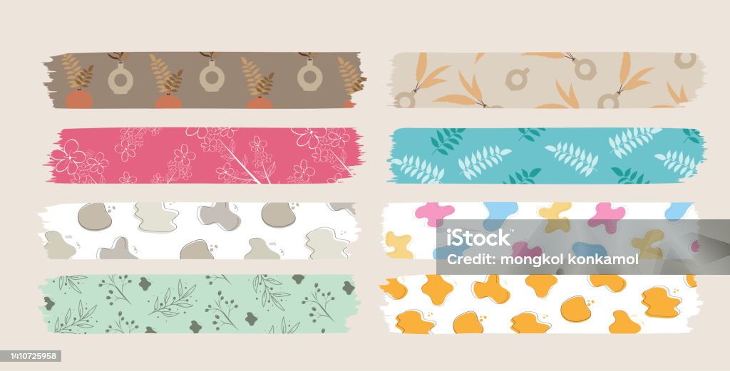 Cute Washi Tape Simple Design Illustration Stock Illustration - Download  Image Now - Adhesive Tape, Washi Paper, Vector - iStock