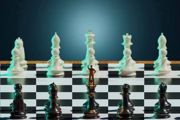 istock 3D Illustration ,  3D Rendering . super businessman as a leader on chess board. Business strategy and leadership concept. 1410728003