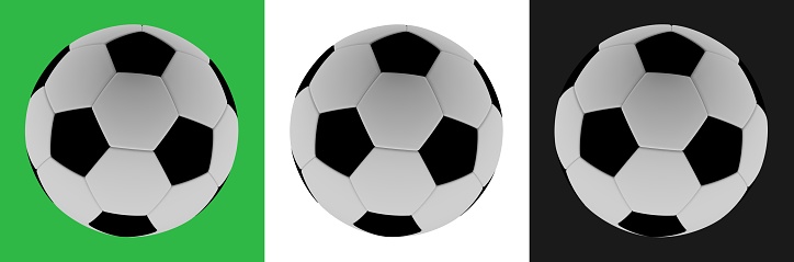 3d rendering of soccer ball with England flag on a grass field.