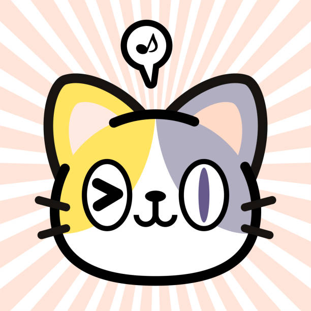 illustrations, cliparts, dessins animés et icônes de design de personnage mignon du calico cat - excentrique illustrations