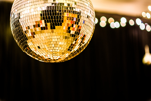 Disco ball shot from low angle