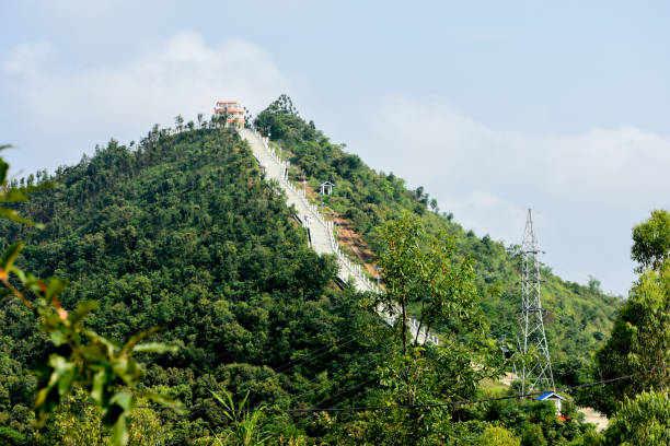 Imphal  view tower present at top of the Cheirao Ching hill Manipur