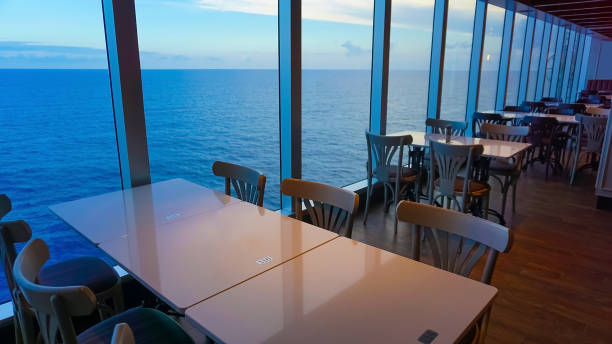 istock Dining Room Buffet aboard the luxury abstract cruise ship 1410737621