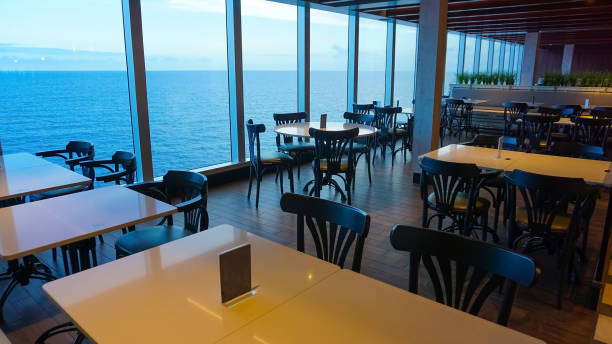 istock Dining Room Buffet aboard the luxury abstract cruise ship 1410737626