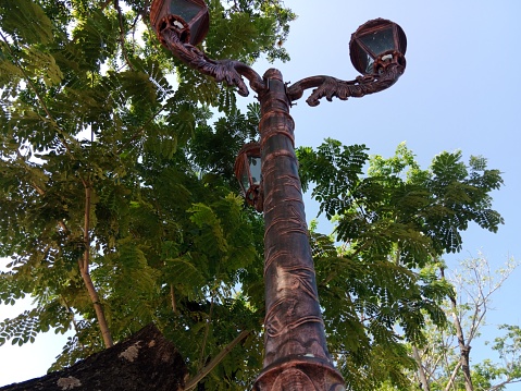 garden light pole in the city park