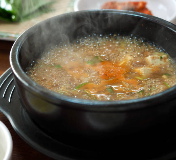 Korean food Soybean Paste Stew ,miso soup stock photo