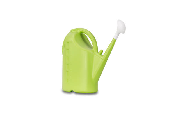 istock Green watering can isolated on a white background with clipping path. 1410750452