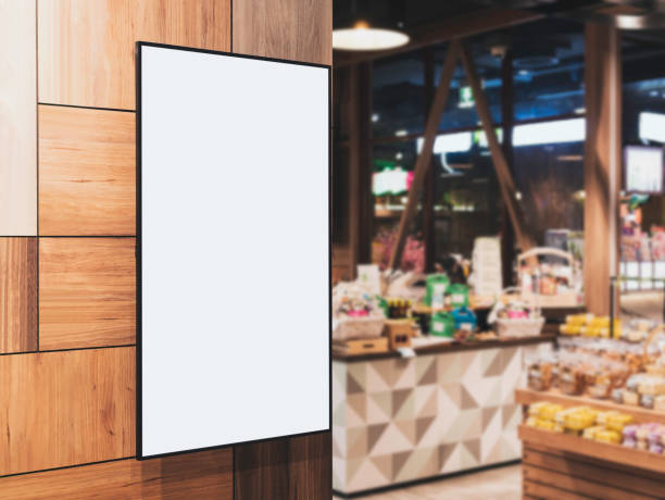 Blank frame Digital screen in Supermarket Advertising banner
