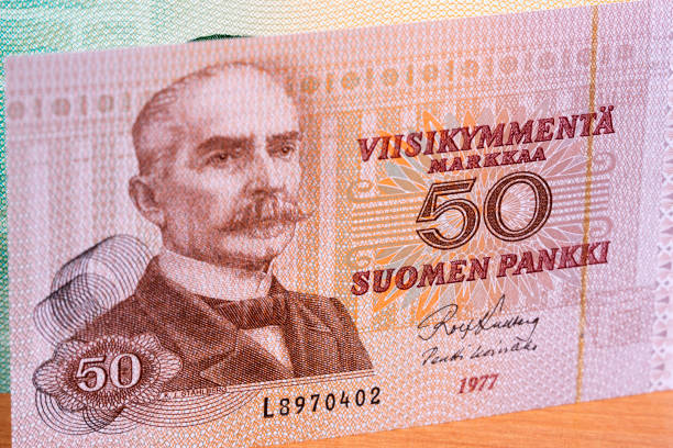 istock Old Finnish mark a business background 1410757322