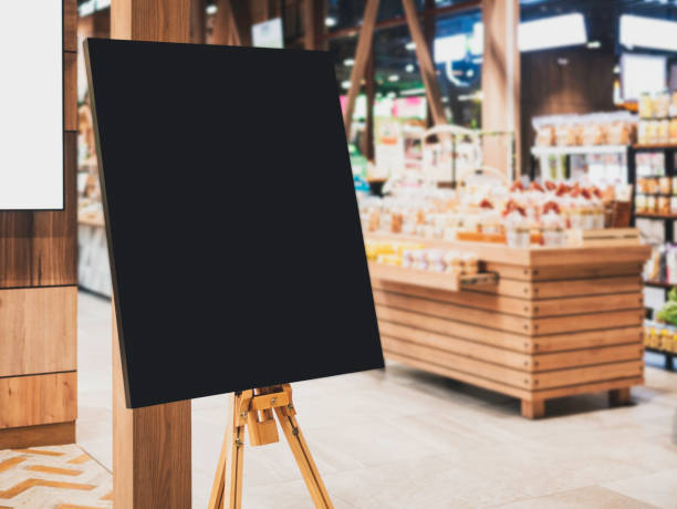 istock Blackboard Sign stand Poster in Retail Shop front 1410758508