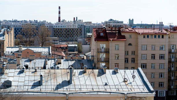 istock View over the rooftops city. Industrial area. 1410758955