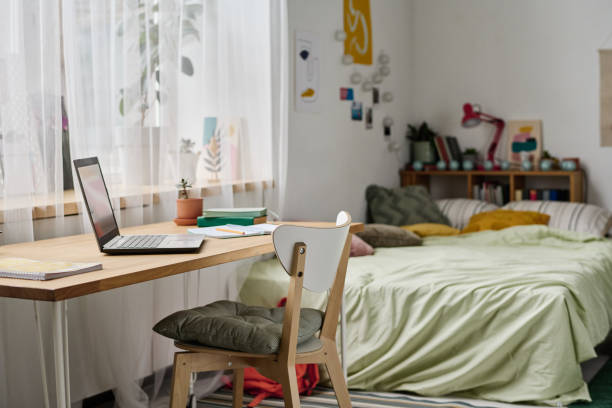 istock Modern teenagers room interior with bed 1410762786