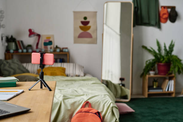 istock Smartphone for online streaming in room 1410762802