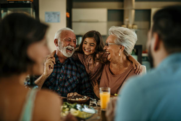 istock Happy family having lunch 1410763010