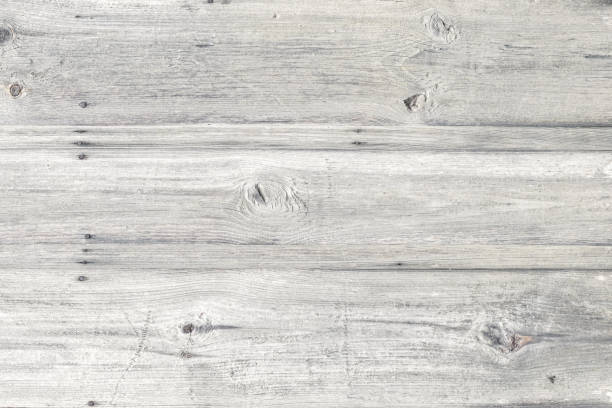 Natural light gray wooden texture background, horizontal boards, wall, old panel wood grain wallpaper. Rustic pattern for design. Template with blank space. Weathered old table, floor. stock photo