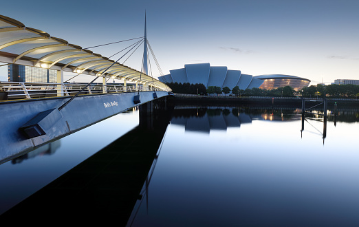 The Bell's Bridge and Scottish Exhibition Centre in the Blue Hour, Glasgow