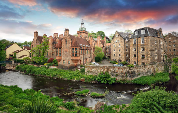 istock Edinburgh - Dean village at dramatic sunrise, Scotland 1410764957