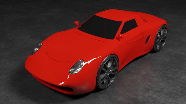 istock Glossy red sport car concept model 1410770125