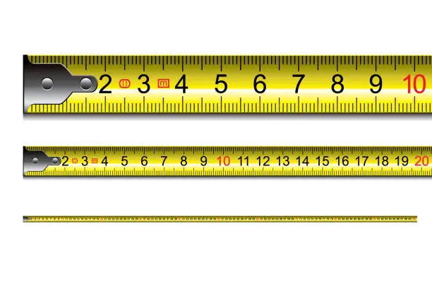 Vector illustration of Tape measure in centimeters